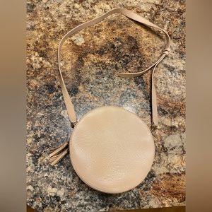Cuyana round crossbody purse